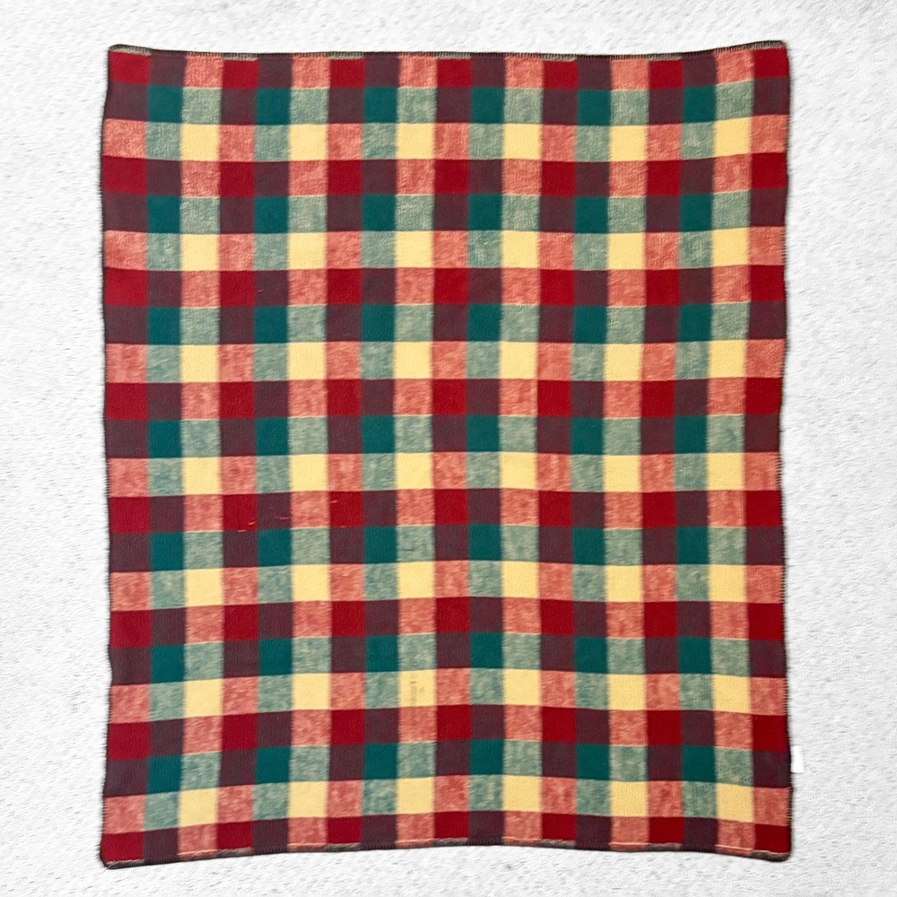 Biederlack VTG Lodge Plaid Colorblock Throw Blanket Reversible 58x46 Cabincore - Picture 3 of 9